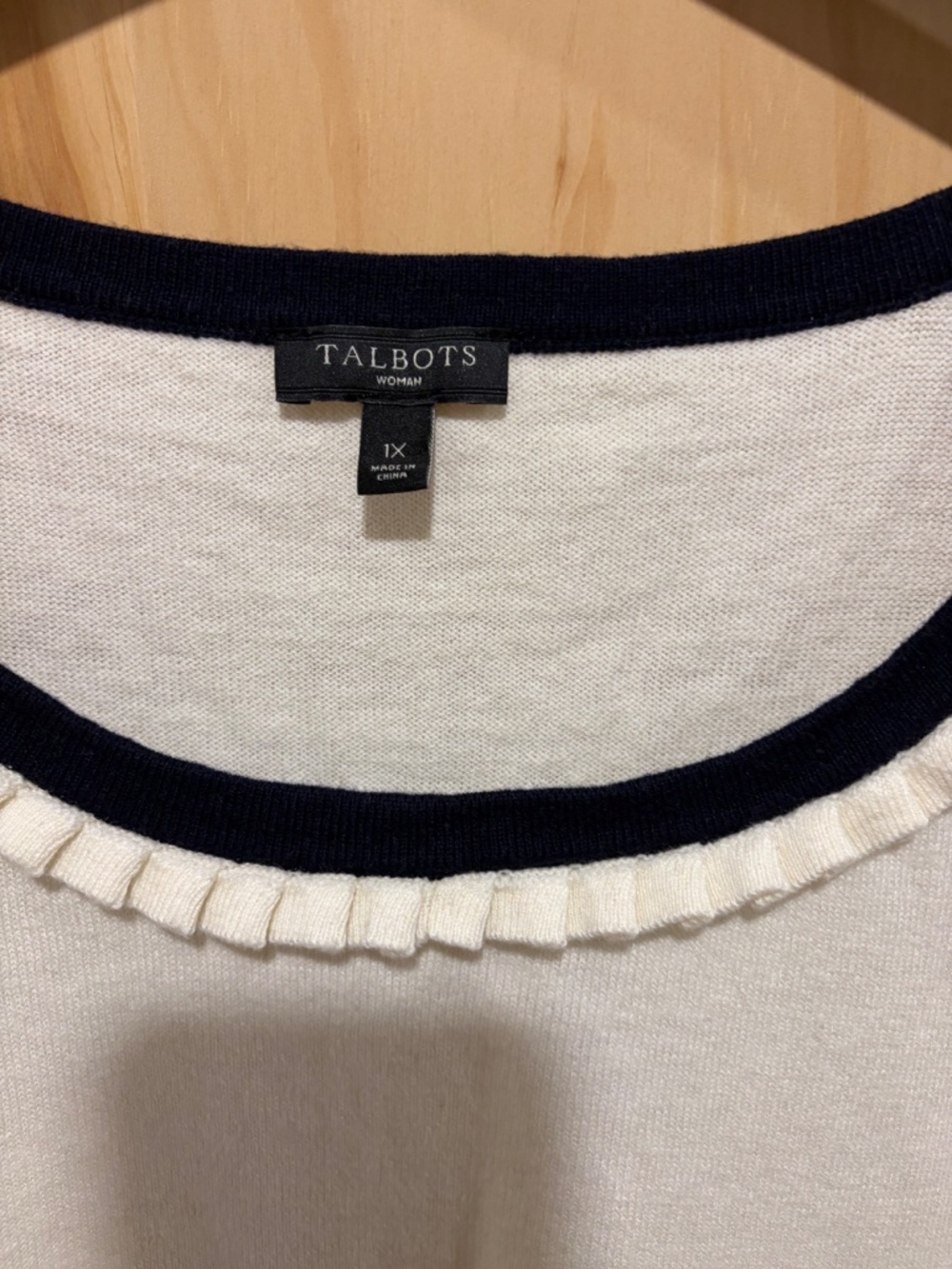 Talbots Cream Ruffle Knit Tank Size 1X - Picture 3 of 5